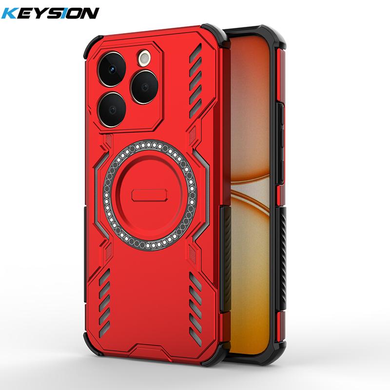 KEYSION Hollow Heat Dissipation Case for Realme 15T 5G Silicone+PC Magnetic Cooling Shockproof Phone Cover for Realme 15T