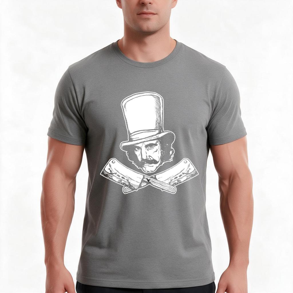 Le boucher (Version Puriste Noir et Blanc) T-shirt Été Décontracté Coton Oversize Streetwear Hauts Impression Graphique Vintage