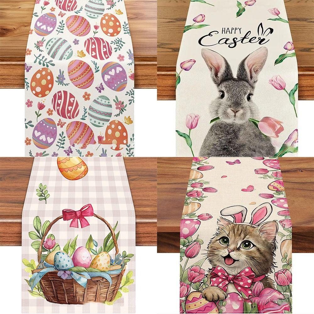 Leinen Ostertischdecke Ei Hase Platzset Neu Frohe Ostern Tischläufer Küche