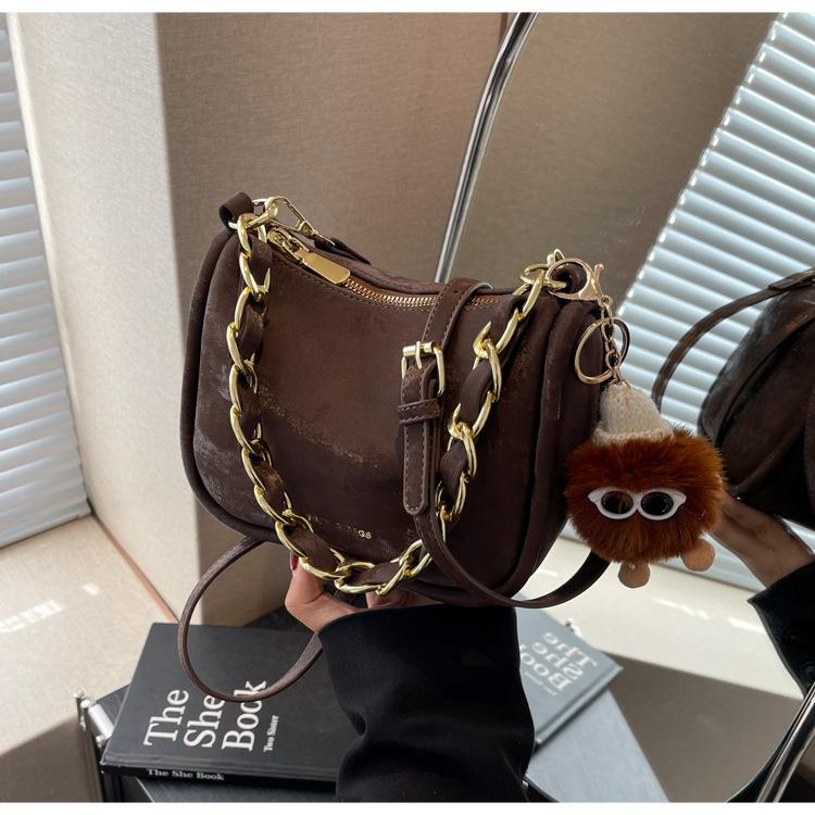 

Сумка женская модная сумка-мессенджер нишевая универсальная корейская версия женская сумка ощущение новой сумки через плечо темно-коричневого