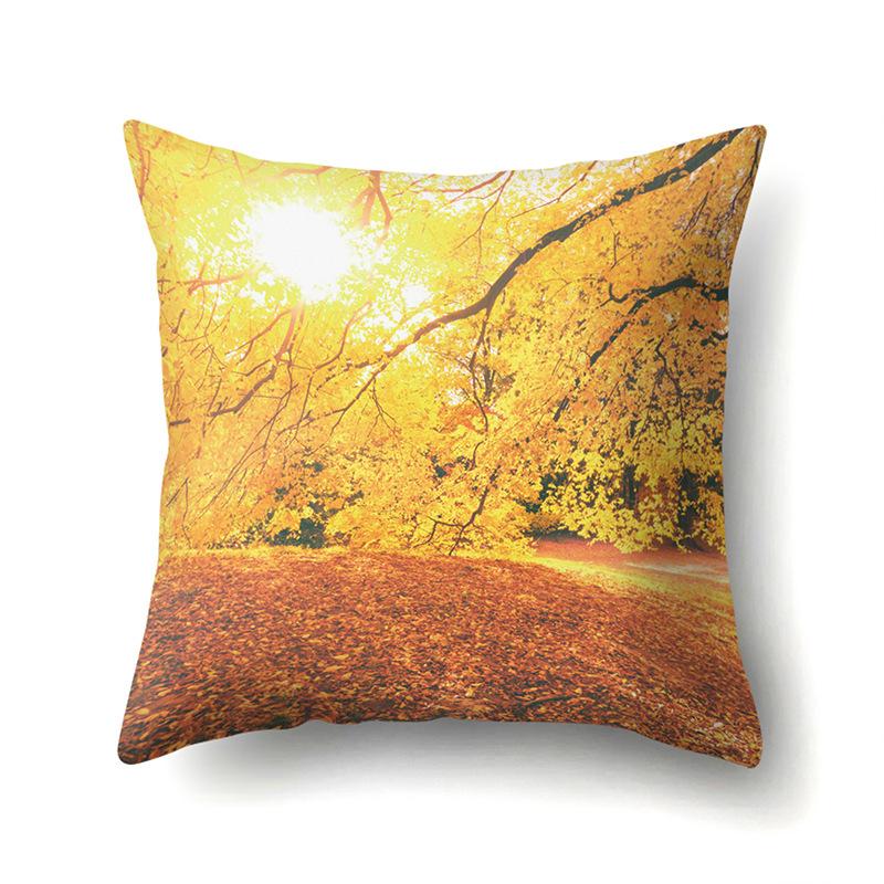 Polyester Kissenbezug Bedruckte Dekoration Sonnenblume Frühling und Herbst Heim Kissenbezug Auto Kissenbezug Nachttisch Kissenbezug