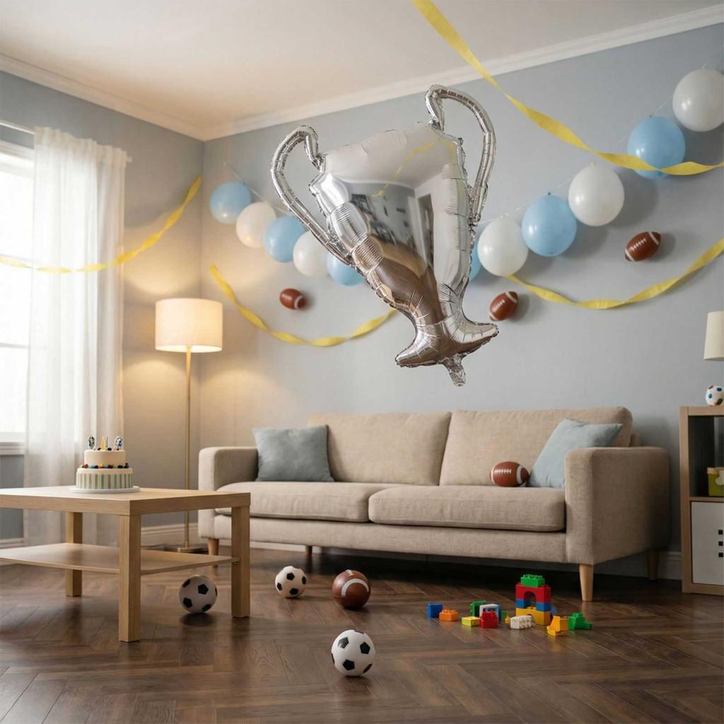 50st Aluminiumfolieballonger, Fotbollspartsdekorationer, Födelsedagsballonger