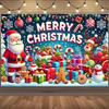 Merry Christmas Background Supplies Winter Snowman Santa Claus Backdrop Xmas Tree Party Decoration Christmas Photography Props