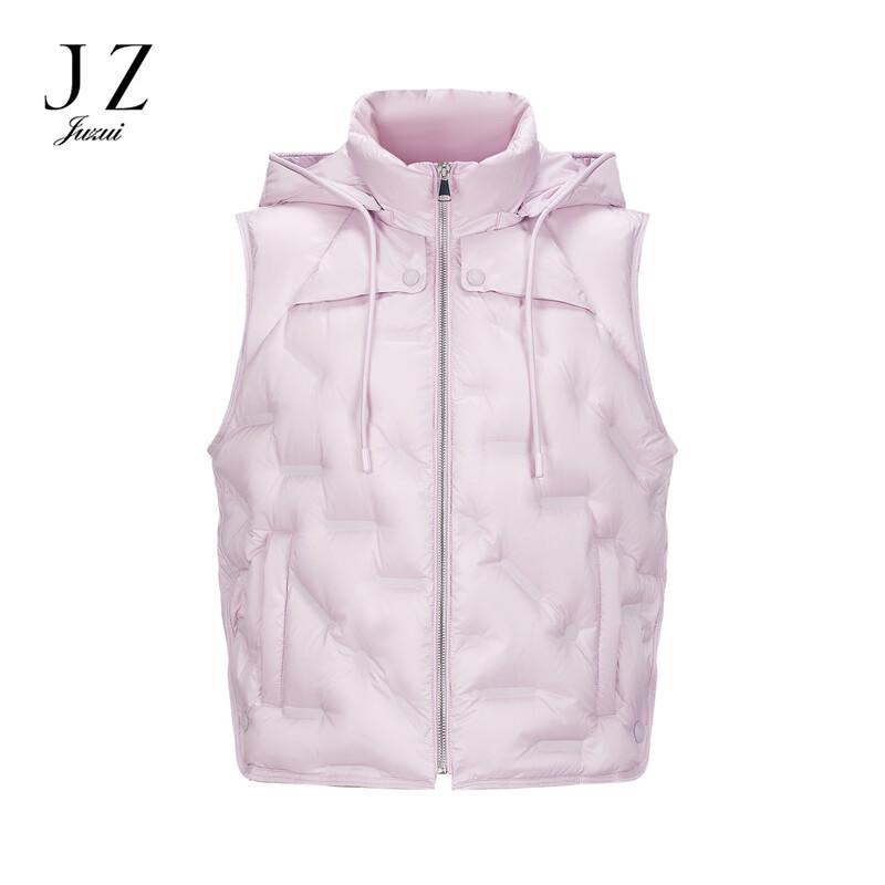 JUZUI Women's Hooded White Duck Down Vest