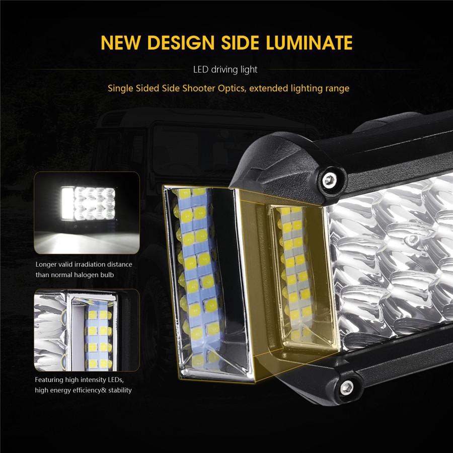 4 inch 57W Side Luminous Led Work Car Driving Lamp Offroad Light Bar Combo