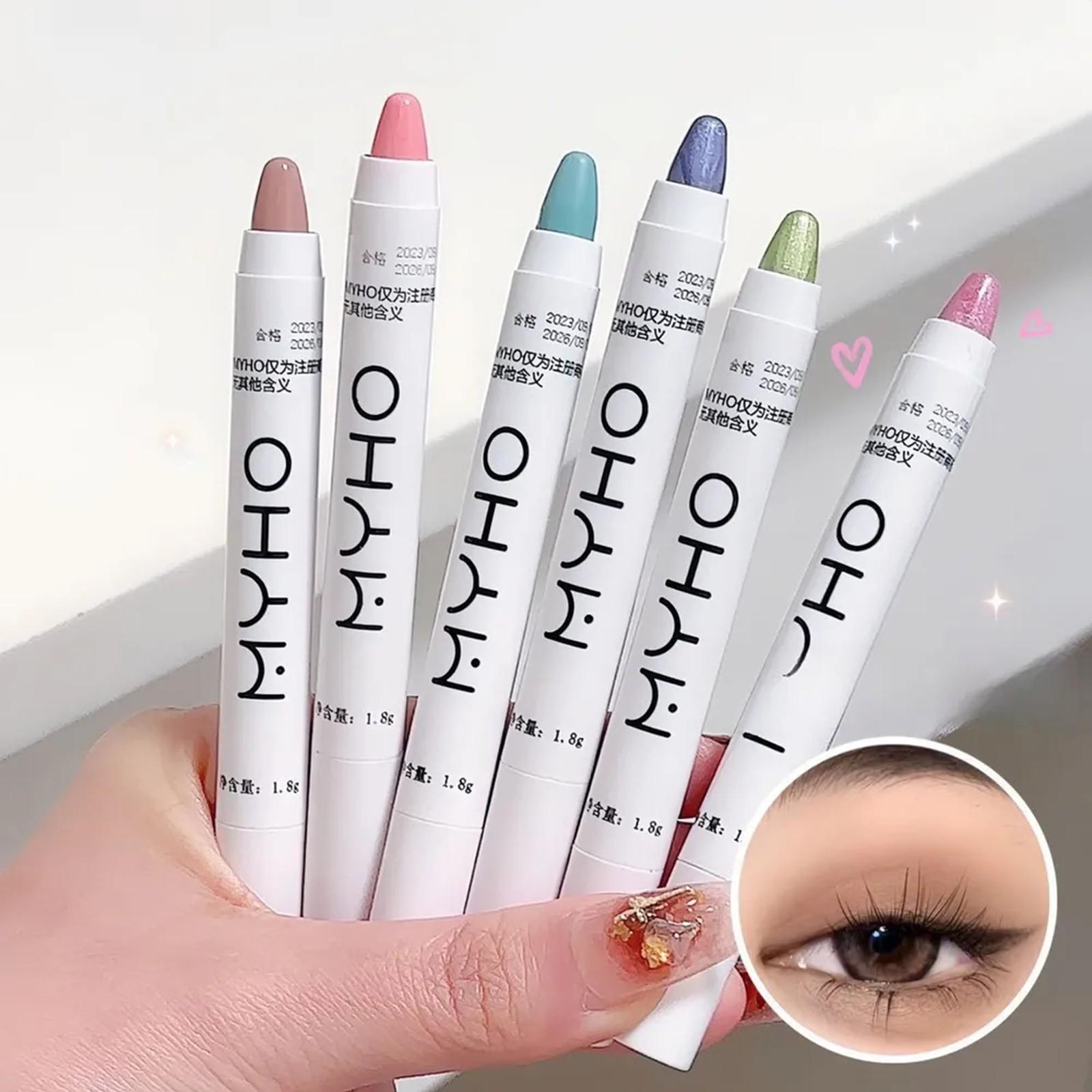 

Highlight Pen With Glitter Pearl Lazy Flash Eye Silkworm Pen One Size чёрный