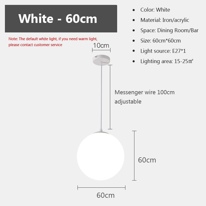 Moderne Pendelleuchten LED runde Kugel Projektlicht Verkaufsabteilung Restaurant Bar kreative weiße kugelförmige dekorative Beleuchtung