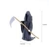Black Grim Reaper Statue Mini Devil Figurine Dollhouse Halloween Thrilling Robe Nightcrawler Ornament Micro Landscape Decor