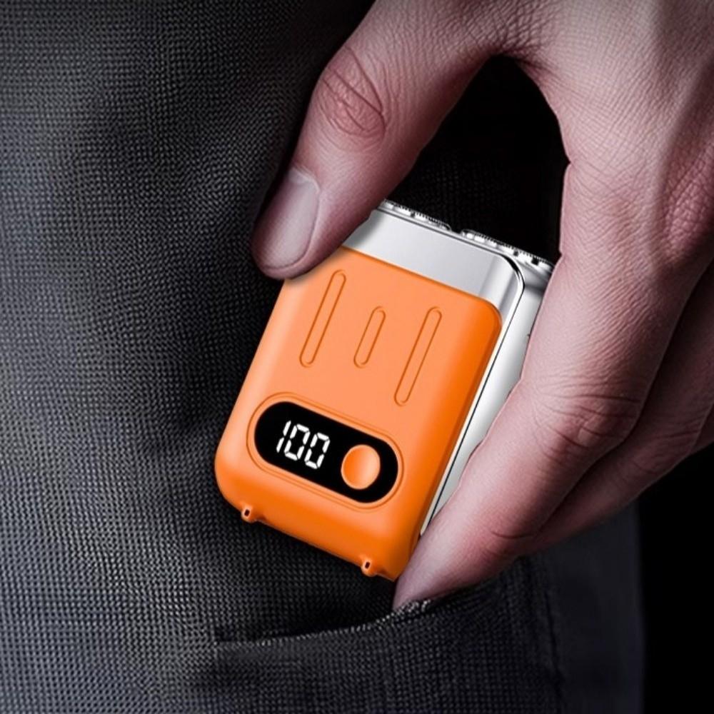 Rechargeable Electric Shaver Dual Head Men's Beard Trimmer Mini Rotary Razor  Travel