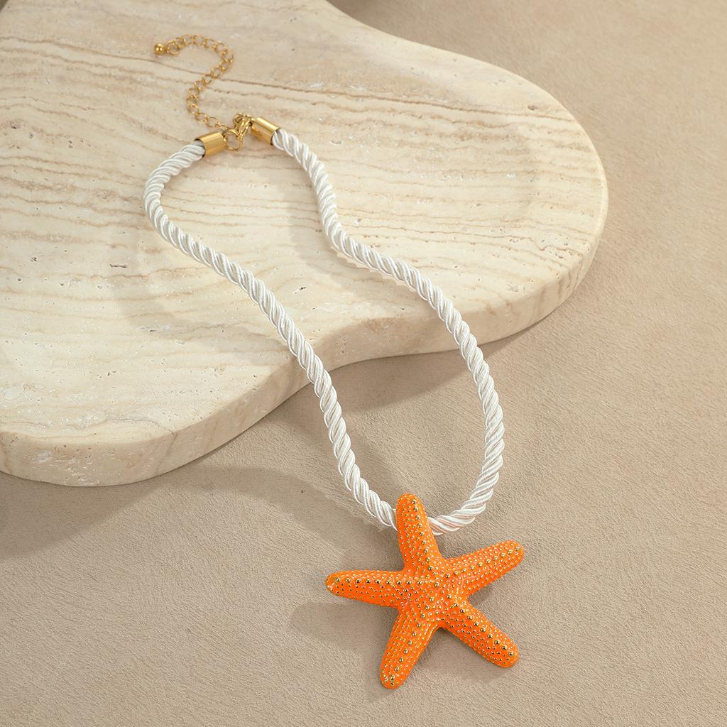GEMCHIC Women's Exaggerated Colorful Starfish Necklace Fashion Vacation Beach Jewelry