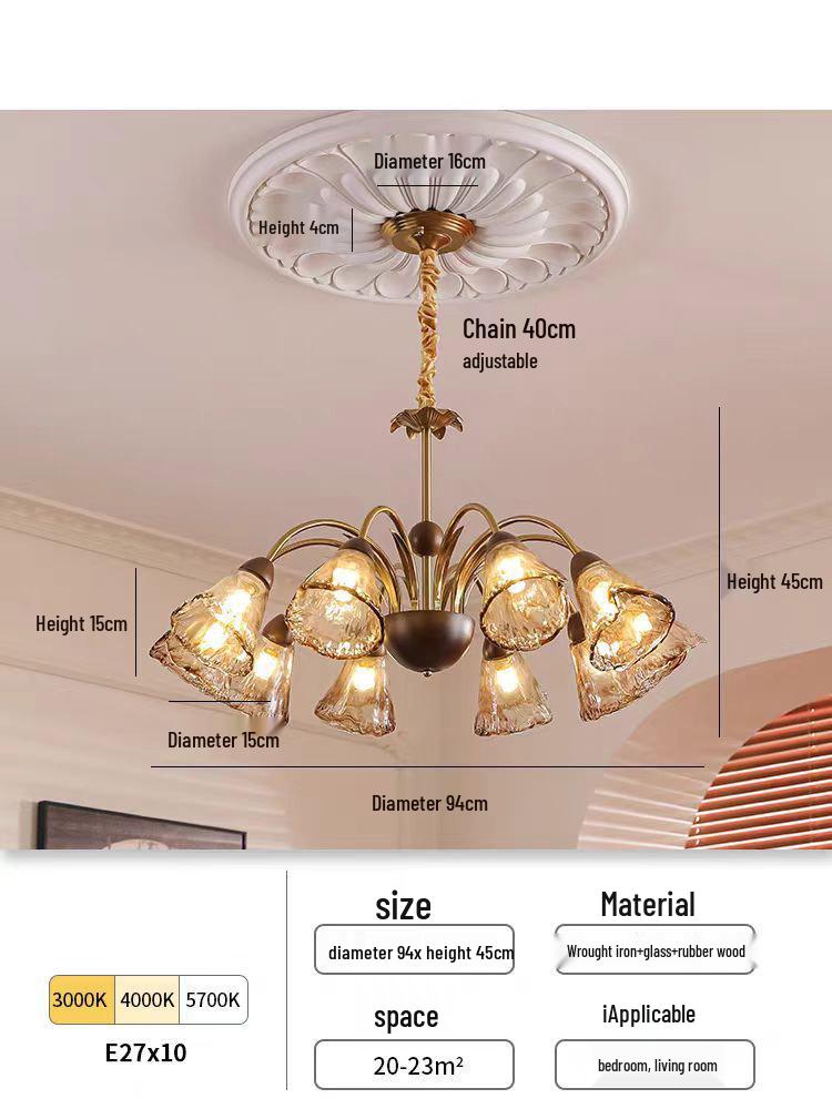 Mid-Century American Retro Living Room Chandelier