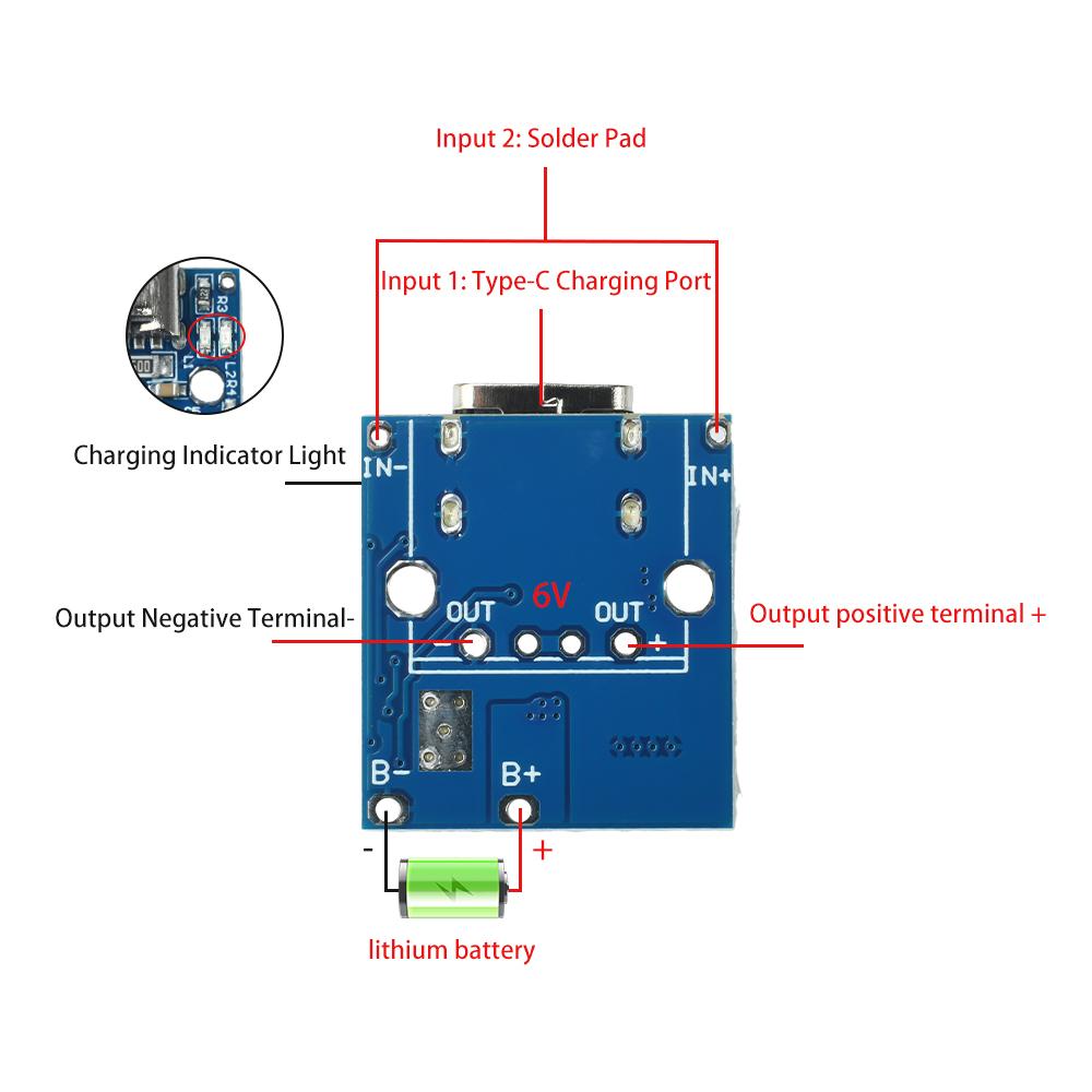 AA/AAA battery to lithium battery power supply 3.7V to 6V step-up charging discharging module for doorbells,e-scales,toy refit