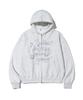 Pages Is Ii Wish Things Print Two-Way Zip-Up Hoodie White Melange