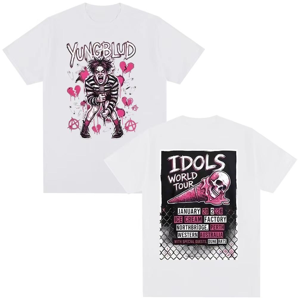 

Singer Yungblud IDOLS World Tour 2026 Tshirts Unisexs Clothing Fashion Short Sleeves Tshirt Cotton Casual T Shirt Tops 4XL