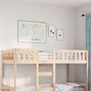 VidaXL Children's Bed Without Mattress 75x190 Cm Solid Pine Wood, Loft Bed, Loft Bed with Ladder, Bed Frame 855021