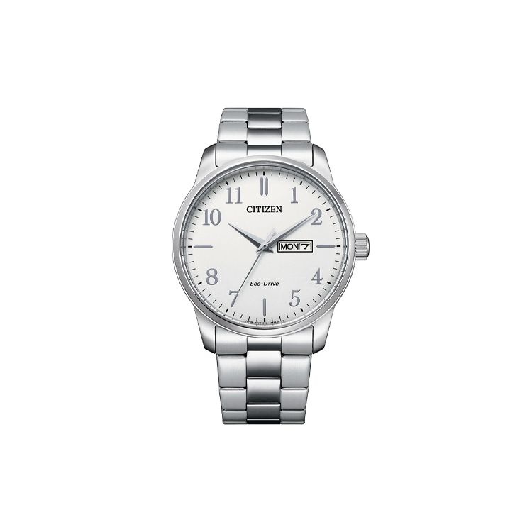 Citizen Eco-Drive Calendar Weekday Minimalist Casual Watch Men watches White BM8550-81A Silver Dial