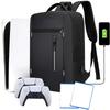 Multifunktionale Aufbewahrungstasche Spielkonsolen-Rucksack für PlayStation 5 Konsole Reise-Tragetasche mit USB-Anschluss für PS5 Zubehör