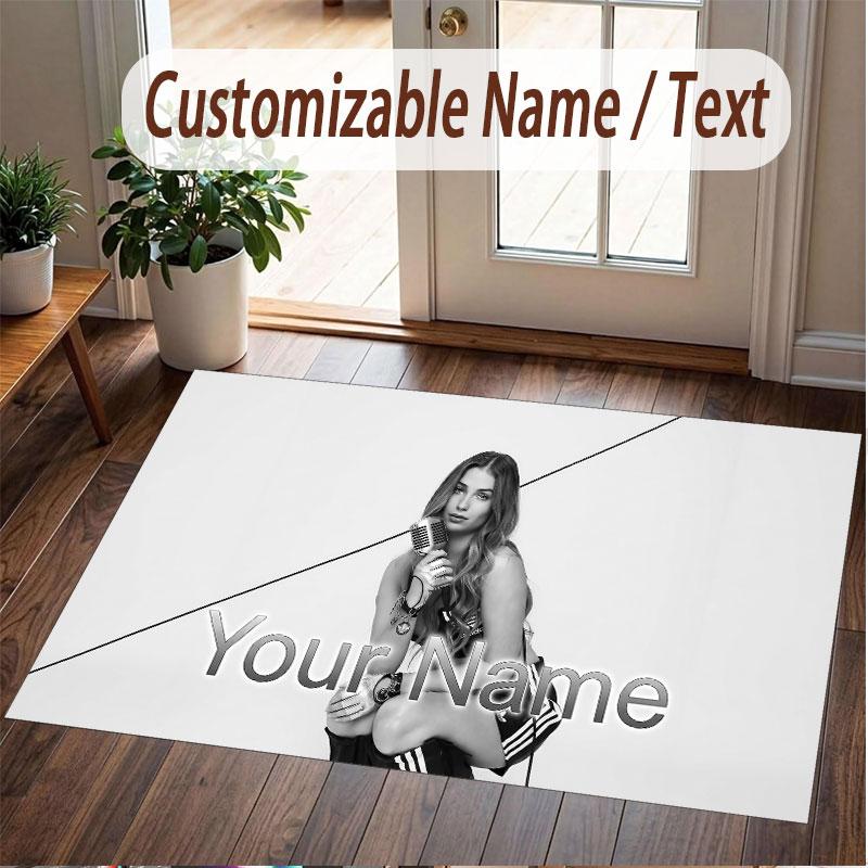 Custom Name Crystal Velvet Rug,Roxy Dekker Comfortable Anti Slip Floor Mat For Room Decoration