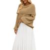 New TikTok autumn/winter European and American women's loose knit sweater pullover off-shoulder sweater