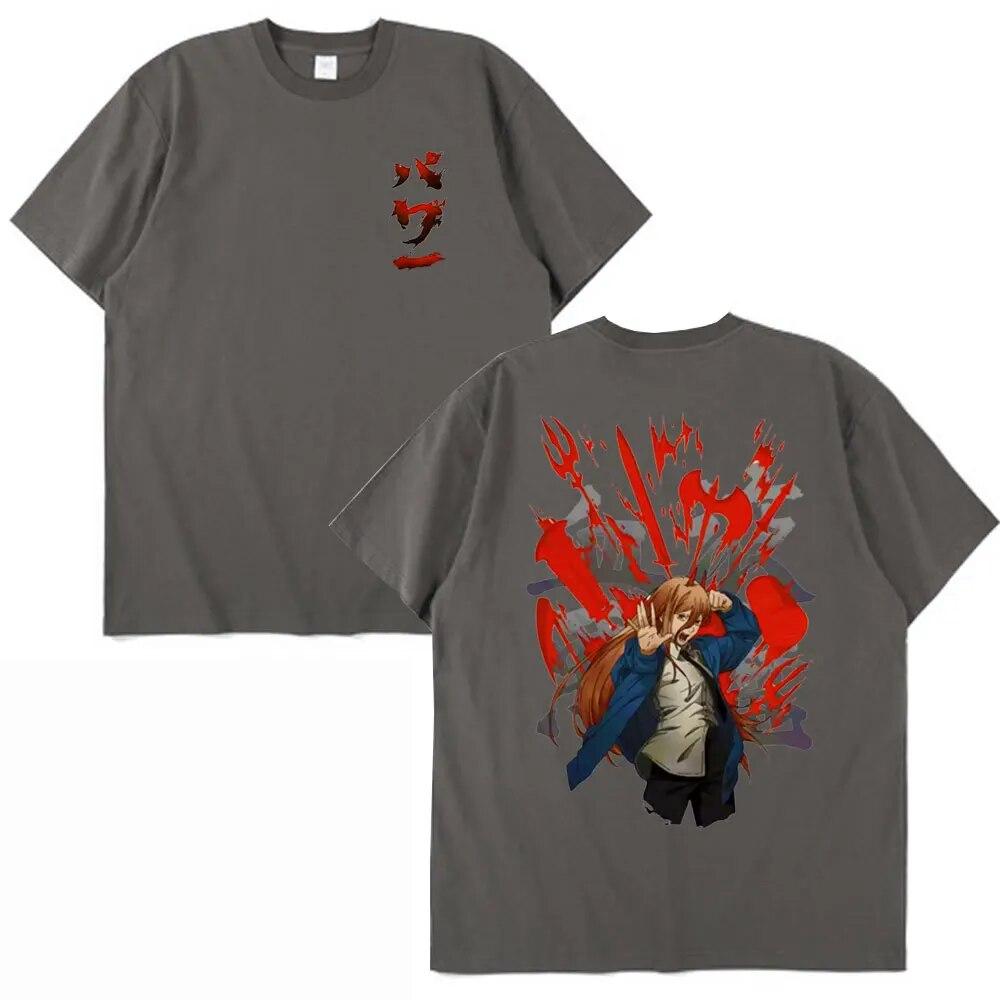 Japonské anime Unisex tričko s motivem motorové pily Makima Power Denji Unisexga Tričko s potiskem Unisex Dámská oversexová trička Unisexga s krátkým rukávem