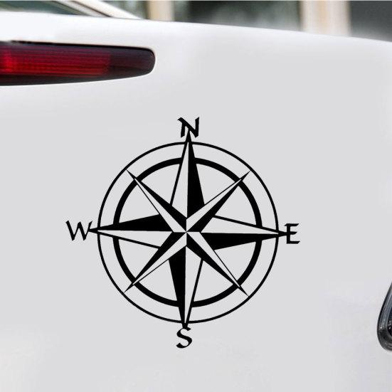 Autocolant pentru mașină cu model busolă, autocolant reflectorizant pentru fereastră pentru camion