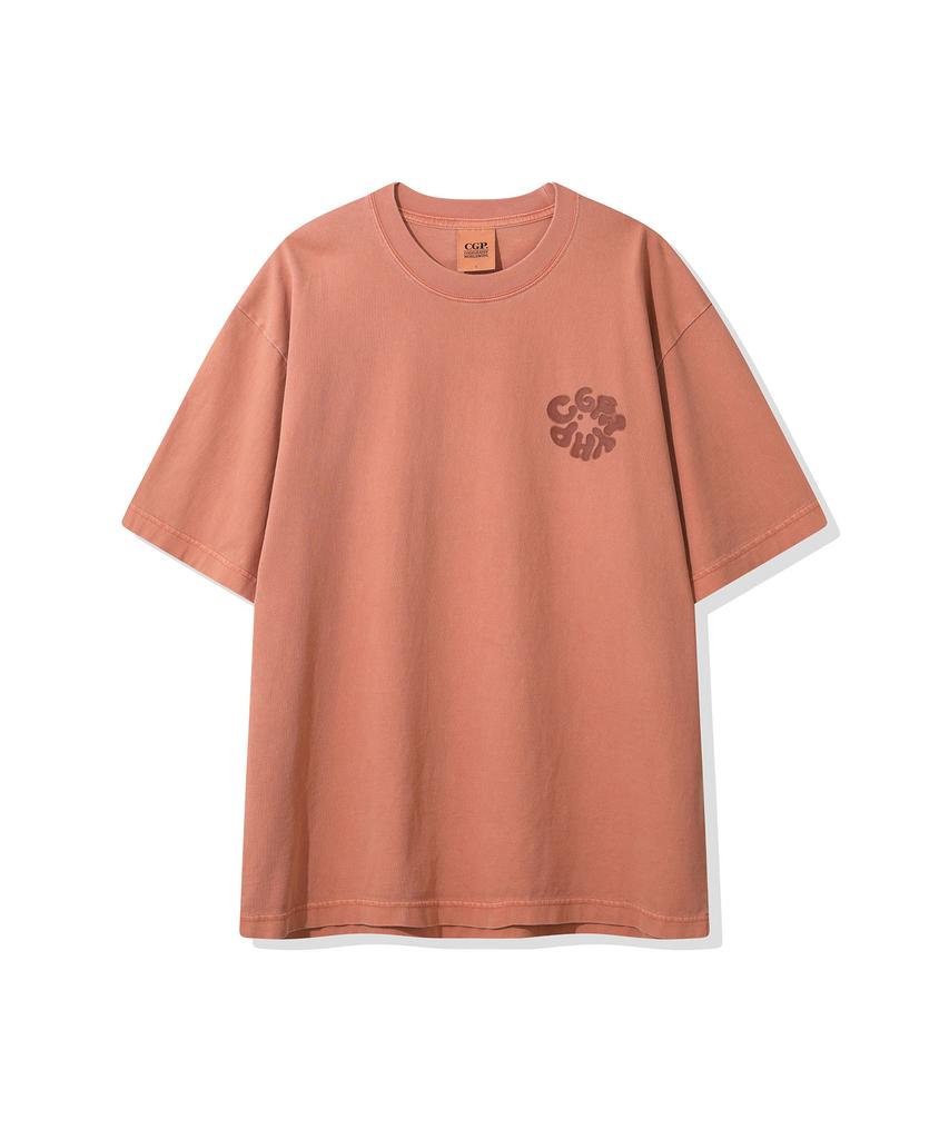 CGP Round C.Graphy Pigment Big Oversized Short Sleeve T-Shirt - Coral
