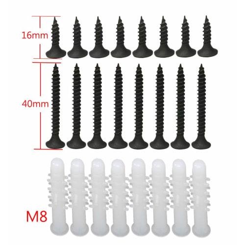 KKlewu Antique Iron L-Shaped Brackets, Shelf Brackets, Set of 4, with Screws (200mm, Black)