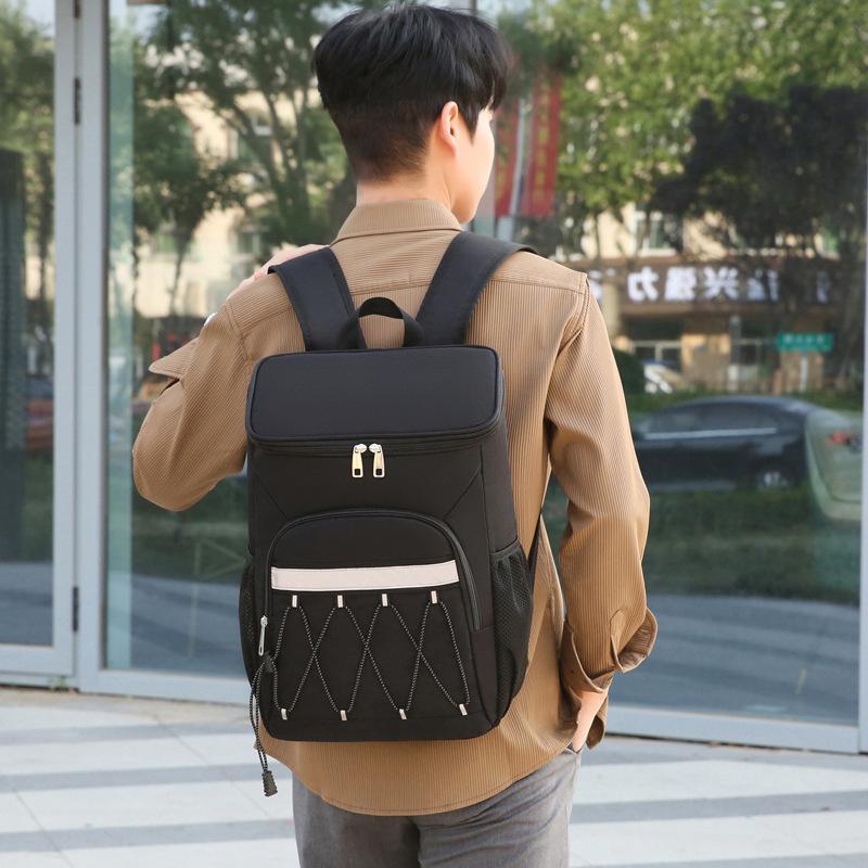 Backpack Thermal Insulation Bag Oxford Cloth Large-Capacity Outdoor Picnic Backpack, Multi-Functional Anti-Splashing Picnic Bag