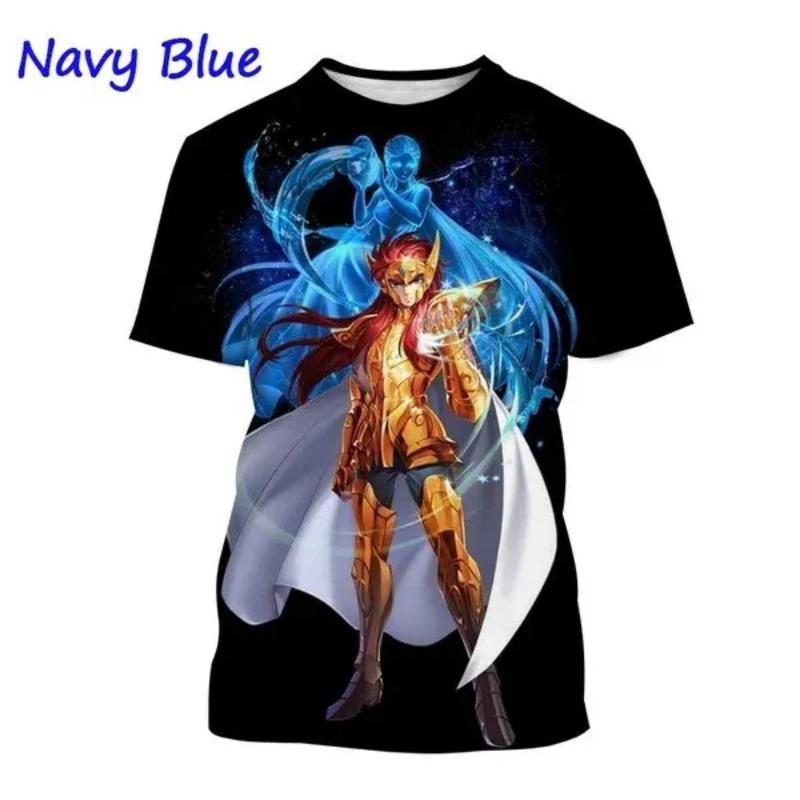 Saint Seiya 3D Printed T-shirt for men and Women Round neck Short-sleeved Casual Tops Oversized T-shirts Anime Tshirt Tee