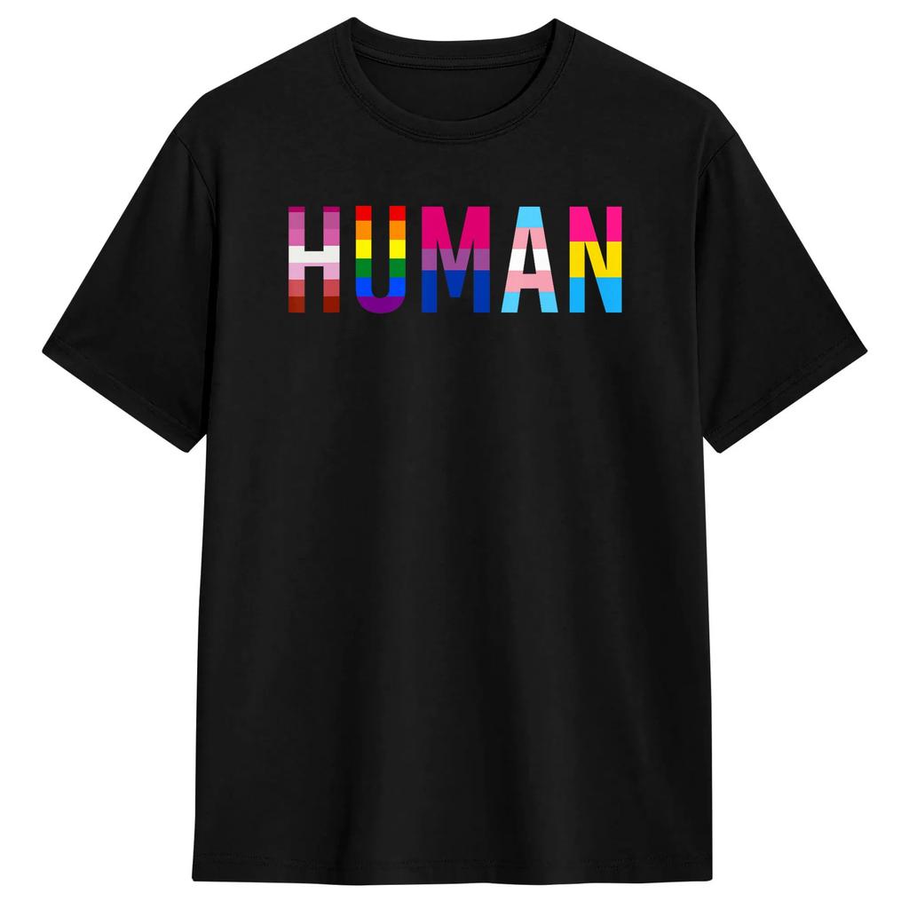 Huunisex Lgbt Flag Gay Pride Month Tshirt Unisex Awesome Tshirts Summer Crewneck Harajuku Tees Dropshipping Oversized Tops