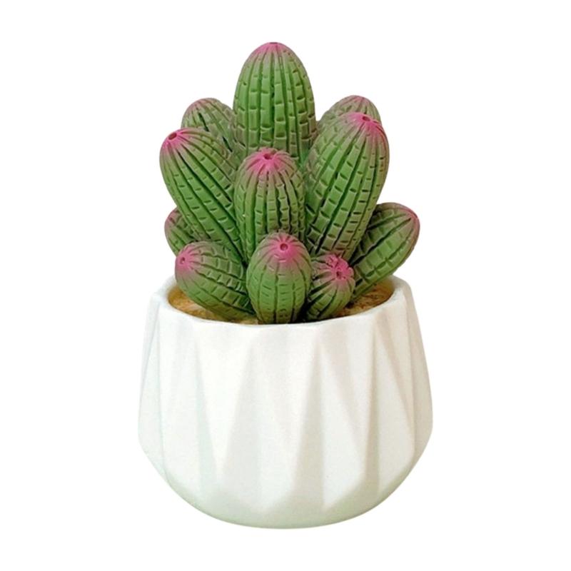 

Mini Resins Potted Plant Car Accessories Artificial Cactus Plant Bonsais Figurine Ornament for Plant Lover Car Decors
