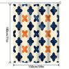 Moroccan Abstract Line Color Shower Curtain - Modern Art Design, Machine Washable, Includes Hooks, Partially Lined