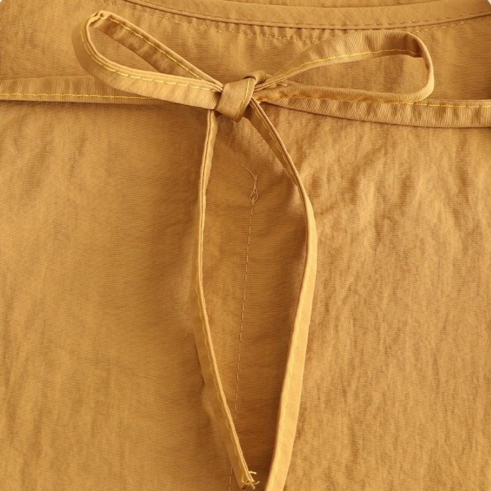 Solid Color Women Apron Adjustable Bow Strap Baking Apron Korean Style Kitchen Apron For Baking