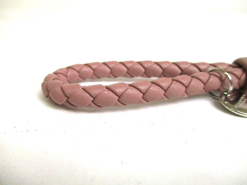 Authentic BOTTEGA BENETA Intrecciato Beige pink Leather Silver H/W Key Chain Key Holder #a328  Refurbished
