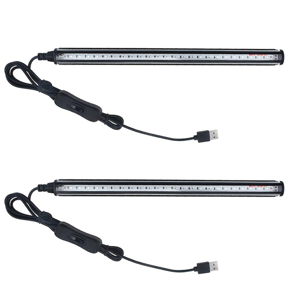 1/2 Pcs UV Black Light Lamp T5 USB UV LED Black Light Lamp 24LEDs Black Light Bar UV Light Tube with Switch for Disco Glow Party