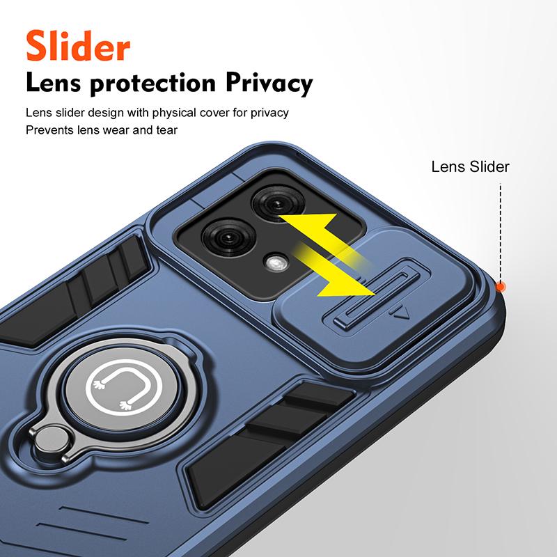 Military Grade Anti-Fall Phone Case For Motorola Moto G34 G35 G45 G53 G55 G64 G75 G84 G85 Ring Holder Magnetic Protector Cover