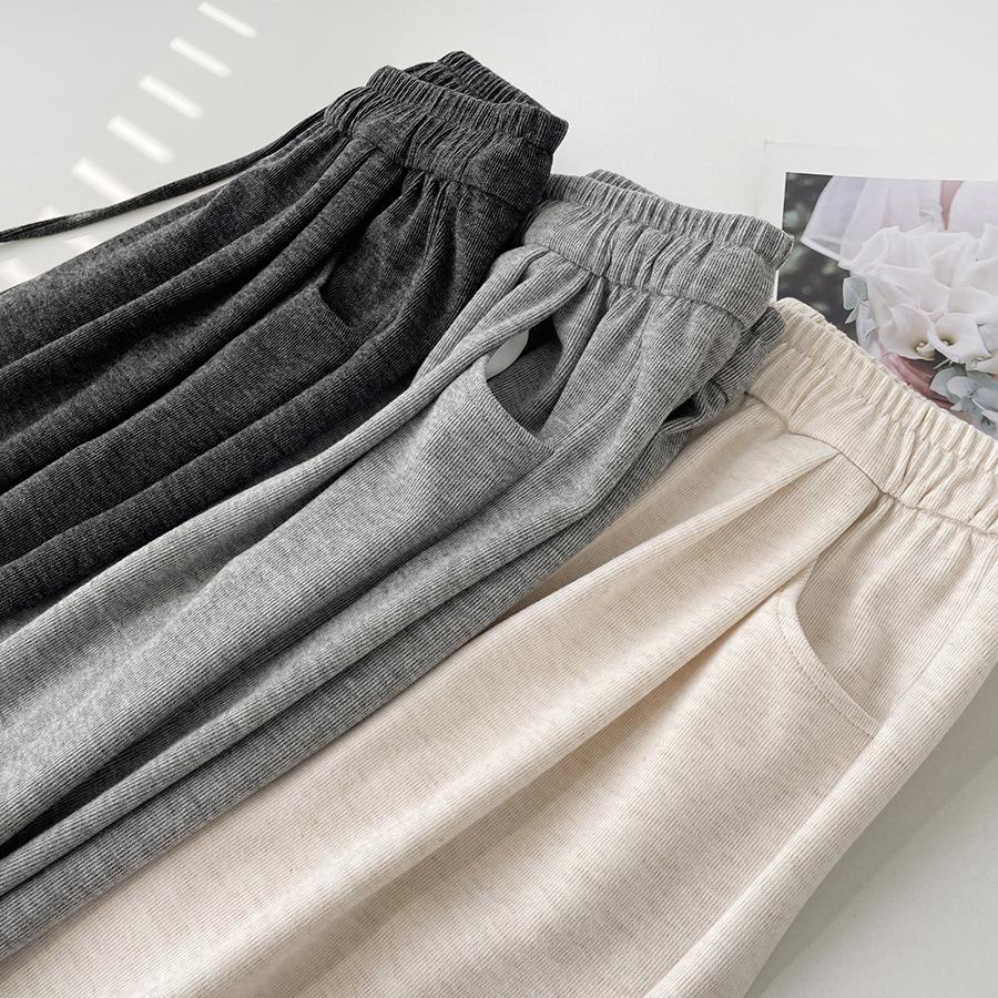 Soft Womens Spring High Autumn Elasticity Knit Casual Pants Trousers Sweatpants Y2k Pants For Women Streetwear