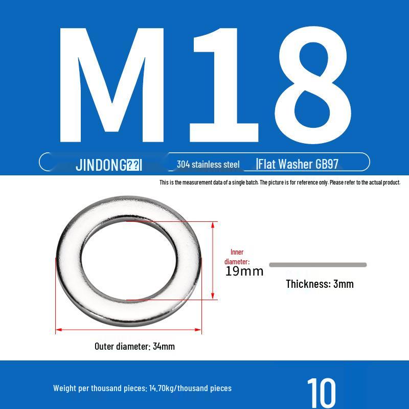 Stainless Steel 304/201/316 Oversized Thick Flat Washer Gasket Screw Washer GB97/GB96