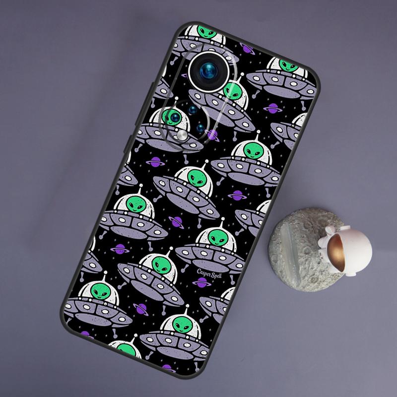 Aesthetics Cute Cartoon Alien For Huawei Honor Magic 5 Lite 70 50 X8 X9 a P20 P30 P40 P50 P60 Pro P Smart Nova 9 5T Case