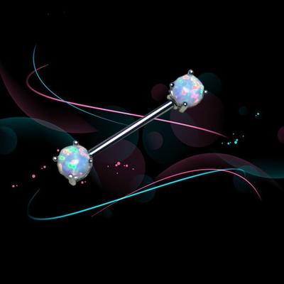 1Pc Fantasy Natural Opal Nipple Piercing, 316L Surgical Steel Barbell Piercing Mamilo Body Jewelry N