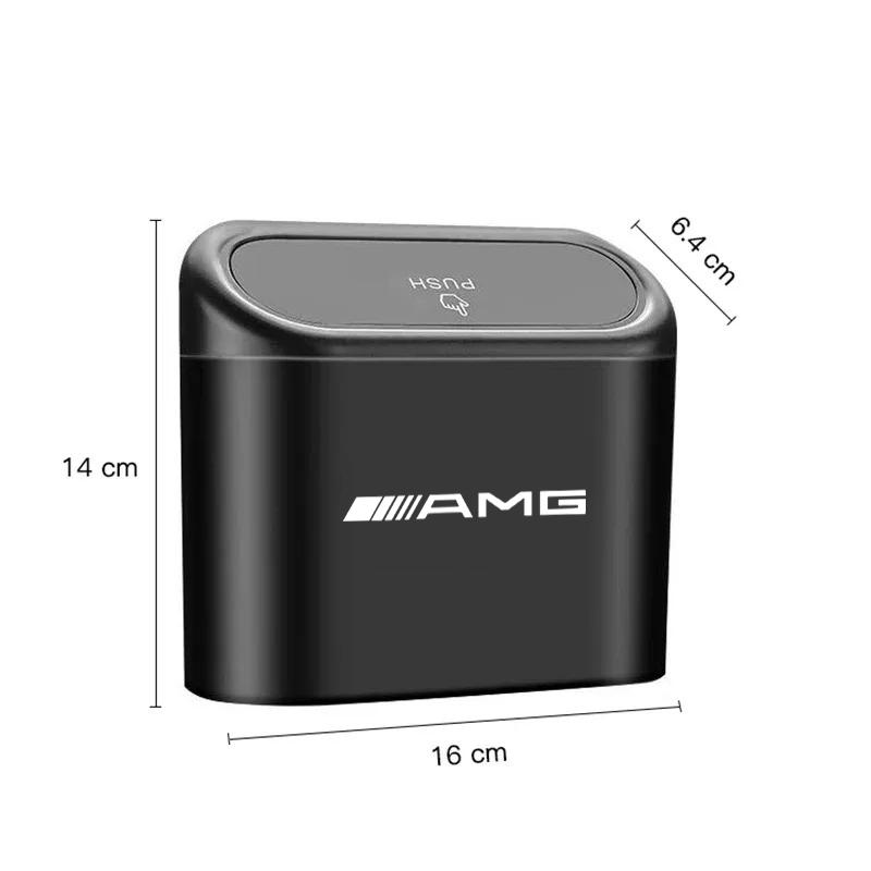 GLC GLB ABS Car Trash Can Portable Wastebasket Trash Can With Lid For Mercedes Benz AMG W203 W206 W220 W205 W211 W212 GLE GLC G