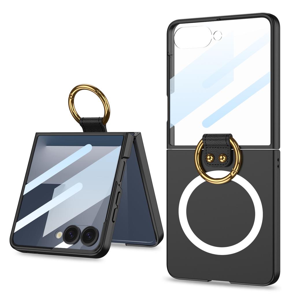 Suitable for Samsung ZFlip7 Mobile Phone Case Folding Screen Flip7 Case Film Ultra Thin Ring Wireless Charging Anti Fall Protection