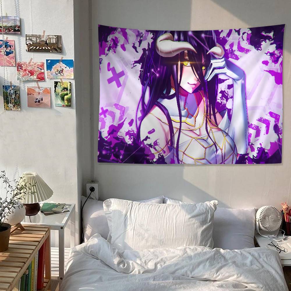 Gamer Albedo Anime Sexy Mädchen Cartoon Wandteppich Kunst Science-Fiction Zimmer Heimdekoration Kunst Heimdekoration
