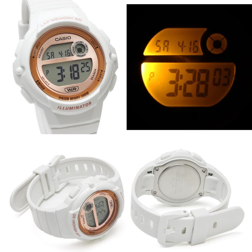 CASIO Sports Gear a cheap Casio watch for and other with and lightweight LWS-1200H, running, jogging, sports, 60-lap memory, waterproof, (White/Rose