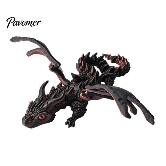 Handheld Fidget Tool 3D Printed Dragon with Wings, Flexible Articulated Winged Toys, Fine Carving Statue Desktop Animals Toy for Stress Relief,