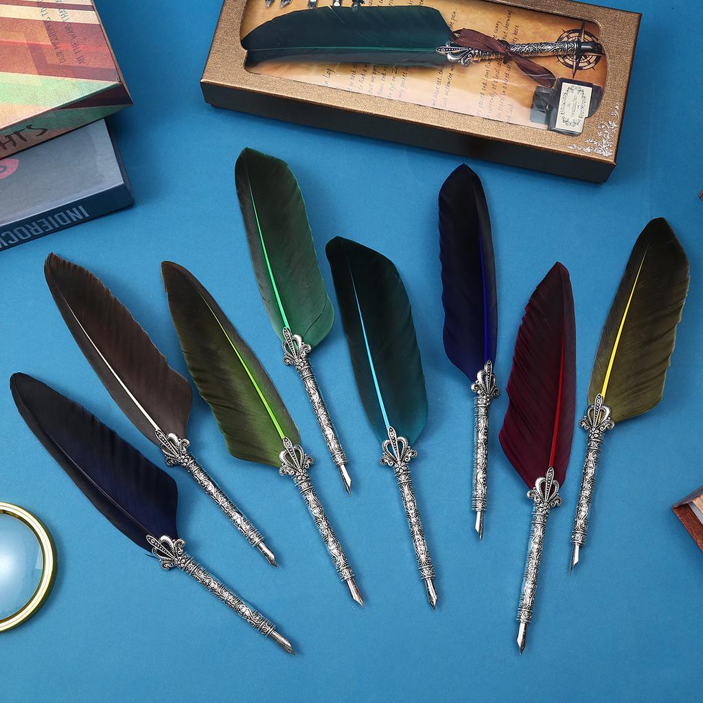 British Quill Set, Water-Dipped Quill Pen Gift Box, Gift Pens For Male And Female Students On Children'S Day