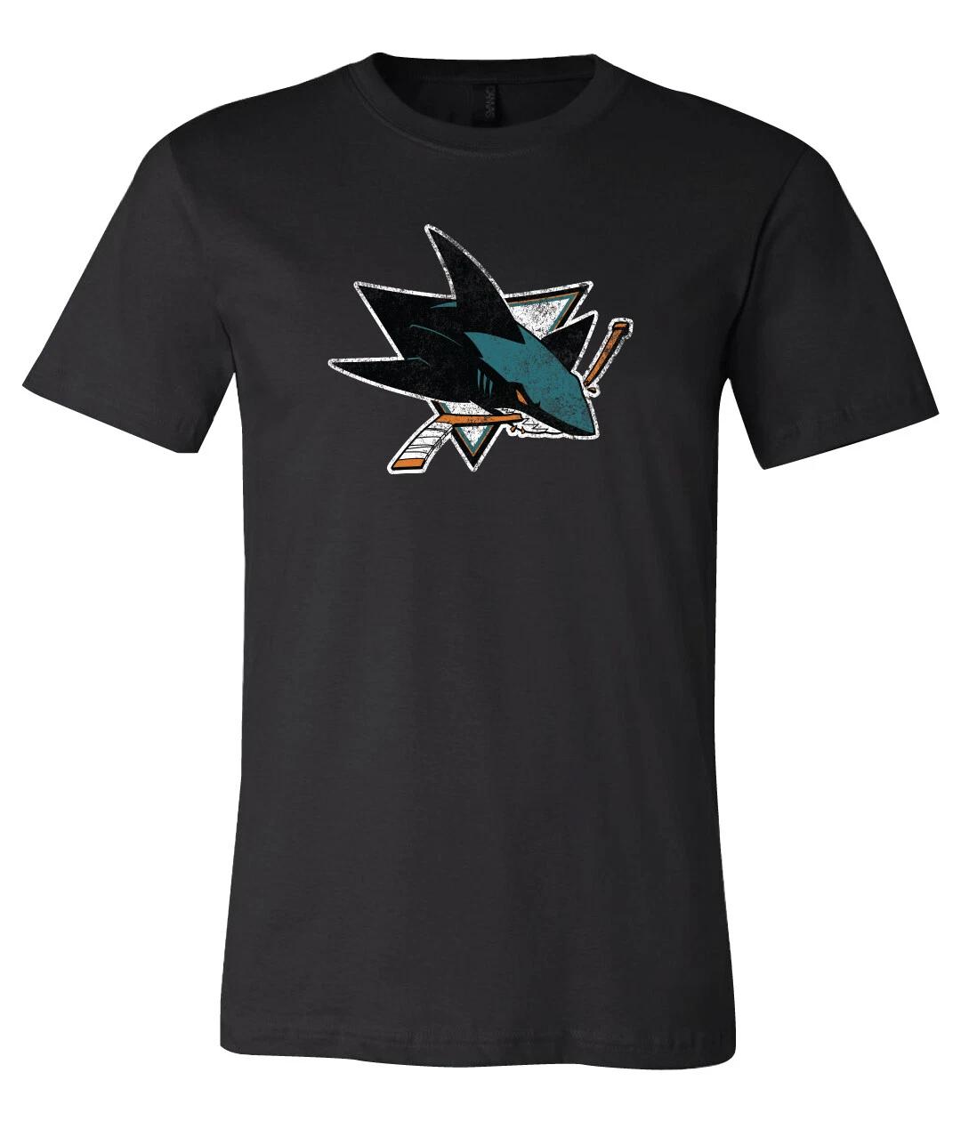 

Футболка с потертым логотипом San Jose Sharks S-6XL Отслеживание!! XL