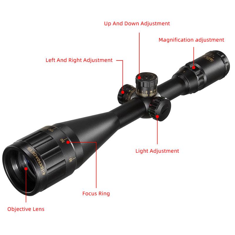 Diana 4-16X50 Aoe Red Green Cross Reticle Hunting Accessories Tactical Optical Sight for Hunting