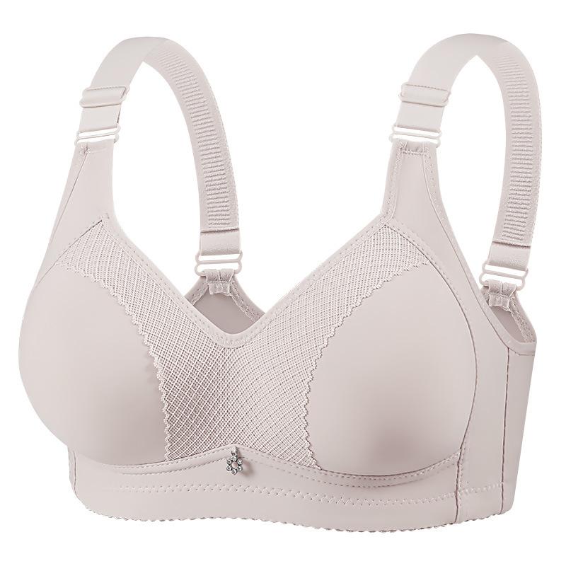 Sujetador inalámbrico de talla grande para mujer, transpirable, cómodo, push-up, copa fina, sujetador liso, sin imanes, moldeador, figura más llena, ropa interior de soporte