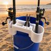 Fishing Rod Holder, Rack with Multiple Rod Slots And Tool Storage, Durable Outdoor Bucket Bracket, for Beach And Boat Fishing Organizer